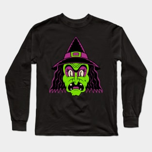 Retro Halloween Witch Long Sleeve T-Shirt